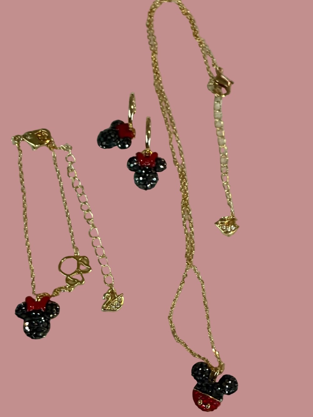 Minnie & Mickey Mouse Ears Jewelry Set Necklace Earrings & Bracelet $75- 1 piece - Picture 8 of 14